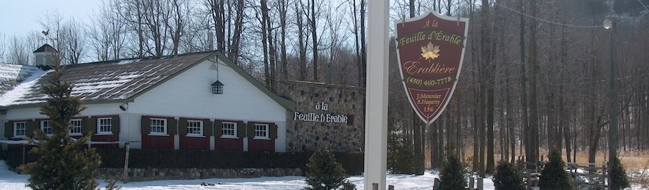L'Érablière à la Feuille d'Érable est une cabane à sucre située au Mont St-Grégoire, Rive-Sud de Montréal.
